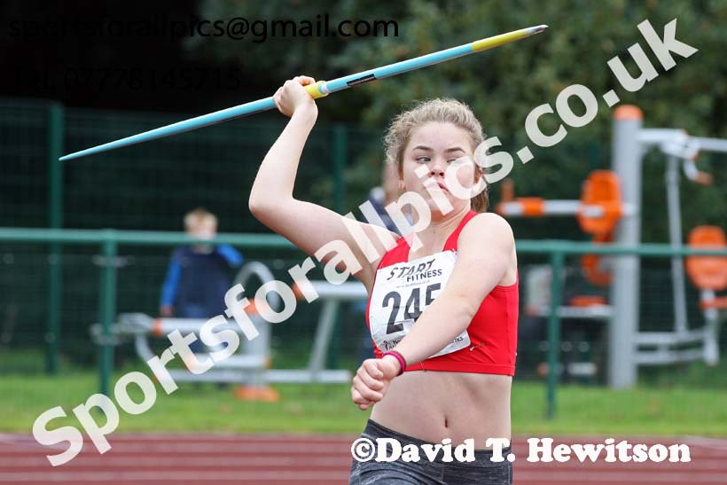 Girls under-15s javelin, Northern Under-17s/U-15s and U13s Champs, Leigh Sports Village, Leigh. Photo: David T. Hewitson/Sports for All Pics